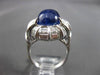 ANTIQUE PLATINUM 14.0CT DIAMOND & CABOCHON SAPPHIRE FILIGREE ENGAGEMENT RING E/F