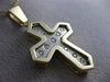 ESTATE LARGE .30CT DIAMOND 14KT TWO TONE GOLD CLASSIC ETOILE CROSS PENDANT #2684