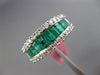 WIDE 2.16CT DIAMOND & AAA EMERALD 18KT WHITE GOLD SEMI ETERNITY ANNIVERSARY RING