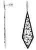ESTATE 2.05CT WHITE & BLACK DIAMOND 14KT WHITE GOLD TRIANGULAR HANGING EARRINGS