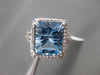 ESTATE 8.36CTW DIAMOND & AAA BLUE TOPAZ 14KT WHITE GOLD HALO FILIGREE FUN RING