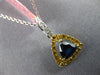 .91CT WHITE & FANCY YELLOW DIAMONDS & AAA SAPPHIRE 18KT GOLD 3D TRILLION PENDANT