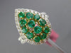 LARGE 1.63CT DIAMOND & AAA EMERALD 18K TWO TONE GOLD PEAR SHAPE CRISS CROSS RING