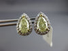 ESTATE .30CT WHITE & FANCY YELLOW DIAMOND 14K WHITE GOLD TEAR DROP STUD EARRINGS
