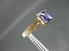 ESTATE 1.55CT DIAMOND & AAA TANZANITE 14KT WHITE GOLD 3D HALO ENGAGEMENT RING
