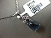 ESTATE 4.23CT DIAMOND & CABOCHON BLUE TOPAZ 14KT WHITE GOLD 3D TEAR DROP PENDANT