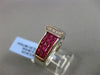 ESTATE WIDE 2.12CT DIAMOND & AAA PRINCESS CUT RUBY 18K WHITE GOLD 3D ETOILE RING