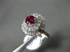ESTATE LARGE 1.05CT DIAMOND AAA RUBY 18KT WHITE GOLD MULTI SWIRL ENGAGEMENT RING