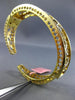 ESTATE WIDE .65CT DIAMOND 14K YELLOW GOLD 3D FILIGREE GRADUATING BANGLE BRACELET