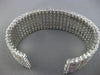 ESTATE LARGE 37.4CT DIAMOND 18K WHITE GOLD 3D CLASSIC MULTI ROW FLEXIBLE BANGLE