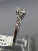 ANTIQUE .62CT ROUND DIAMOND PLATINUM 3D FILIGREE FISHTAIL ENGAGEMENT RING #22181