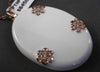 ESTATE LARGE .45CT DIAMOND & WHITE ENAMEL 14KT ROSE GOLD ETOILE FLOWER PENDANT