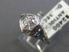 ANTIQUE .43CT DIAMOND & AAA SAPPHIRE 18KT WHITE GOLD 3D ENGAGEMENT RING #21681