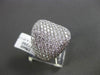 ESTATE LARGE & WIDE 4.37CT DIAMOND 18KT WHITE GOLD 3 DIMENSIONS PAVE FUN RING