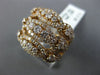 ESTATE LARGE 2.23CT DIAMOND 14KT YELLOW GOLD 3D MULTI ROW INFINITY FUN LOVE RING