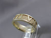 ESTATE 14KT YELLOW GOLD ROMAN NUMERAL HANDCRAFTED WEDDING BAND RING 7mm #23193