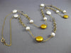 WIDE LONG SOUTH SEA & GOLDEN PEARL QUARTZ 14KT YELLOW GOLD BY THE YARD NECKLACE