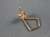 ESTATE .22CT DIAMOND 14KT ROSE GOLD 3D CLASSIC TRIANGULAR LOVE HANGING EARRINGS