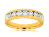 ESTATE 1.0CT DIAMOND 14K YELLOW GOLD 3D CLASSIC CHANNEL 7 STONE ANNIVERSARY RING