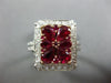 ANTIQUE WIDE 2.84CT DIAMOND & AAA RUBY 18KT WHT & ROSE GOLD FILIGREE FLOWER RING
