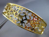 ESTATE WIDE .65CT DIAMOND 14K YELLOW GOLD 3D FILIGREE GRADUATING BANGLE BRACELET