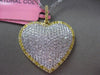ESTATE LARGE 1.03CT FANCY YELLOW DIAMOND 18K 2 TONE GOLD PAVE HEART LOVE PENDANT