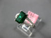 ESTATE .98CT DIAMOND & AAA EMERALD 18K WHITE GOLD 3D RECTANGULAR ENGAGEMENT RING