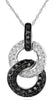 .36CT WHITE & BLACK DIAMOND 14KT WHITE GOLD 3D CIRCLE OF LIFE LOVE KNOT PENDANT
