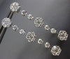ESTATE 2.27CT DIAMOND 14KT WHITE GOLD 3D FLOWER ETOILE CLUSTER HANGING EARRINGS