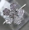 ESTATE .25CT ROUND DIAMOND 14K WHITE GOLD 3D CLASSIC FLOWER ROPE LOVE FUN RING