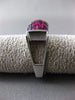 ESTATE WIDE 4.37CT AAA RUBY 18KT WHITE GOLD 3D SQAURE MULTI ROW INVISIBLE RING