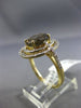 ESTATE LARGE 2.57CT DIAMOND & AAA SMOKY TOPAZ 14KT YELLOW GOLD ENGAGEMENT RING