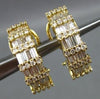 ESTATE 1.75CT DIAMOND 14KT YELLOW GOLD BAGUETTE & ROUND HANGING EARRINGS 15722