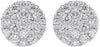 ESTATE .49CT DIAMOND 14KT WHITE GOLD 3D CLUSTER CIRCULAR CLASSIC STUD EARRINGS