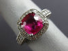 ESTATE LARGE 4.54CT DIAMOND & AAA RUBY 14KT WHITE GOLD 3D ENGAGEMENT RING #26407