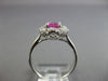 ESTATE 1.42CT DIAMOND & AAA PINK SAPPHIRE 14KT WHITE GOLD FLOWER ENGAGEMENT RING