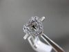 ESTATE .51CT DIAMOND 18K WHITE GOLD 3D HEART SHAPE SEMI MOUNT ENGAGEMENT RING