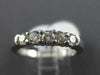 ESTATE .56CT ROUND DIAMOND 14KT WHITE GOLD 3D CLASSIC 5 STONE ANNIVERSARY RING