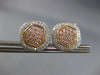 ESTATE 1.71CT WHITE & PINK DIAMOND 18K WHITE ROSE GOLD HEXAGON CLIP ON EARRINGS