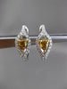 ESTATE LARGE 4.64CTW FANCY COLOR DIAMOND 18KT TWO TONE GOLD FILIGREE EARRINGS