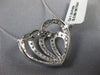 ESTATE LARGE 1.0CT DIAMOND 18KT WHITE GOLD 3D CLASSIC MULTI HEART LOVE PENDANT