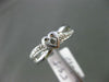 ESTATE .10CT ROUND DIAMOND 14KT WHITE GOLD 3D WAVE SOLITAIRE HEART LOVE RING