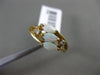 ESTATE WIDE DIAMOND & AAA OPAL 14KT YELLOW GOLD 3D OPEN 5 STONE LEAF FUN RING