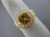 LARGE 1.52CT DIAMOND 14KT YELLOW GOLD 3D SQUARE HALO SEMI MOUNT ENGAGEMENT RING