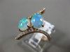 ESTATE 1.80CT DIAMOND & AAA AUSTRALIAN OPAL 14KT YELLOW GOLD 3D SNAKE OVAL RING