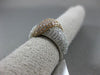 ESTATE WIDE 1.57CT DIAMOND 14KT WHITE & ROSE GOLD 3D PAVE CRISS CROSS LOVE RING