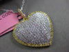 ESTATE LARGE 1.03CT FANCY YELLOW DIAMOND 18K 2 TONE GOLD PAVE HEART LOVE PENDANT