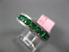 ESTATE WIDE 1.53CT AAA EMERALD 18KT WHITE GOLD 3D SEMI ETERNITY ENGAGEMENT RING