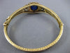 ANTIQUE LARGE 9CT OVAL SAPPHIRE 14K YELLOW GOLD 3D FILIGREE HEART BANGLE #21131