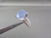 ANTIQUE WIDE 5.20CT DIAMOND & AAA BLUE QUARTZ 14KT WHITE GOLD FILIGREE FUN RING